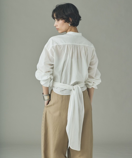 Curensology（カレンソロジー）の「Curensology(カレンソロジー)/ローンカシュクールブラウス（シャツ/ブラウス・レディース・ホワイト/チャコールグレー・FREE）」の20枚目の写真