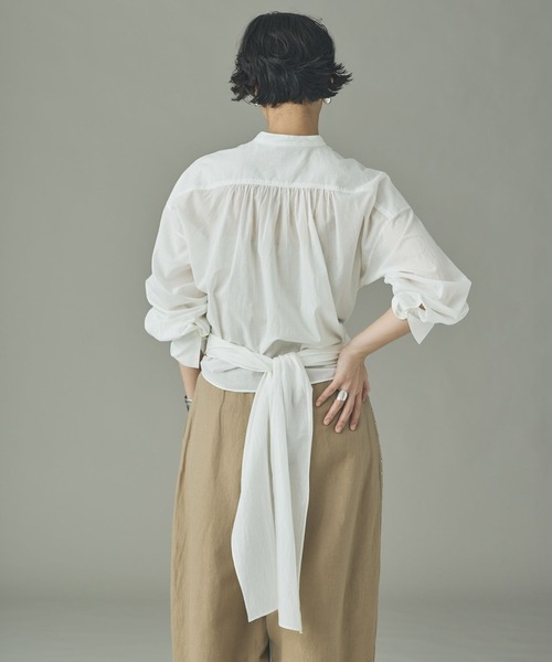 Curensology（カレンソロジー）の「Curensology(カレンソロジー)/ローンカシュクールブラウス（シャツ/ブラウス・レディース・ホワイト/チャコールグレー・FREE）」の21枚目の写真