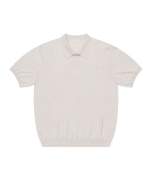 PRODESHIRT(プロデシャツ)の「ヴィンテージソフトリネンオープンカラー ニット (マーブルベージュ)(ニット/セーター・メンズ・その他・M/L/XL)」の1枚目の写真