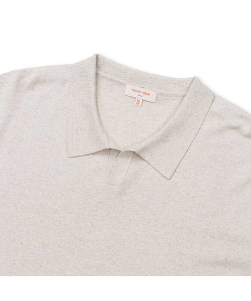 PRODESHIRT(プロデシャツ)の「ヴィンテージソフトリネンオープンカラー ニット (マーブルベージュ)(ニット/セーター・メンズ・その他・M/L/XL)」の2枚目の写真