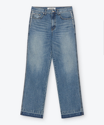 WESKEN（ウェスケン）の「[UNISEX] STUDDED STRAIGHT DENIM PANTS (MID BLUE)（デニムパンツ）」