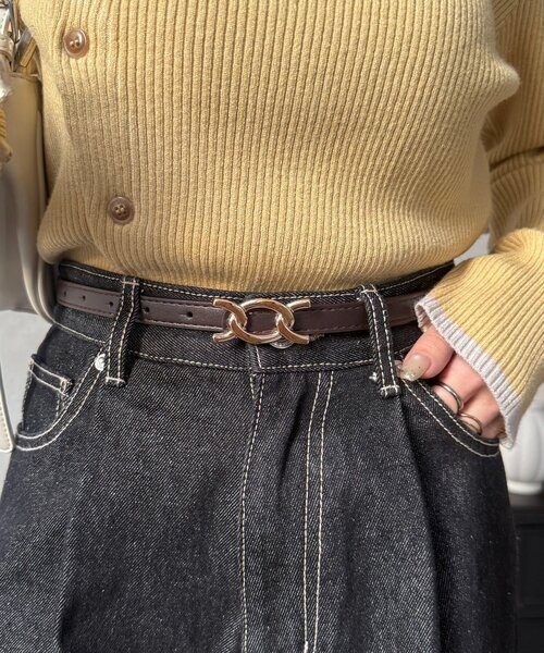 Thevon（ゼボン）の「変形バックルベルト（ベルト・レディース・ブラック/ブラウン・FREE）」の9枚目の写真