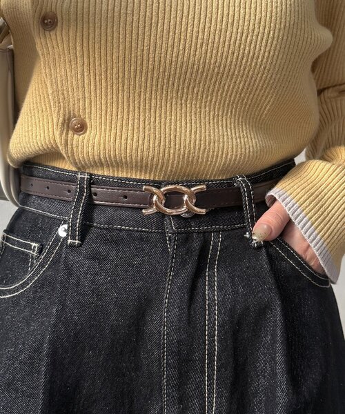 Thevon（ゼボン）の「変形バックルベルト（ベルト・レディース・ブラック/ブラウン・FREE）」の10枚目の写真