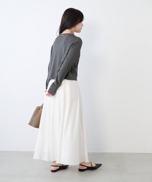 MICA&DEAL(マイカ&ディール)の「ボイルタックギャザーロングスカート(スカート・レディース・オフホワイト/ダークネイビー/グレー・FREE)」の9枚目の写真