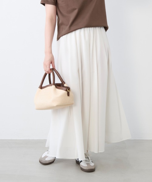 MICA&DEAL(マイカ&ディール)の「ボイルタックギャザーロングスカート(スカート・レディース・オフホワイト/ダークネイビー/グレー・FREE)」の11枚目の写真