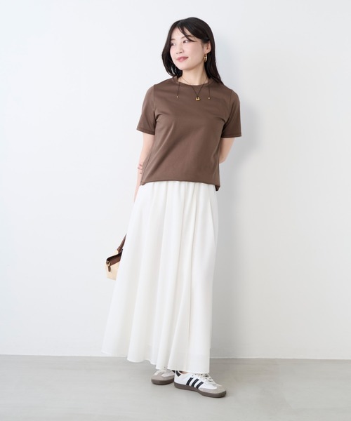 MICA&DEAL(マイカ&ディール)の「ボイルタックギャザーロングスカート(スカート・レディース・オフホワイト/ダークネイビー/グレー・FREE)」の14枚目の写真