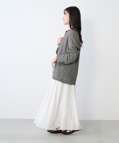 MICA&DEAL(マイカ&ディール)の「ボイルタックギャザーロングスカート(スカート・レディース・オフホワイト/ダークネイビー/グレー・FREE)」の18枚目の写真