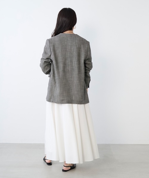 MICA&DEAL(マイカ&ディール)の「ボイルタックギャザーロングスカート(スカート・レディース・オフホワイト/ダークネイビー/グレー・FREE)」の19枚目の写真