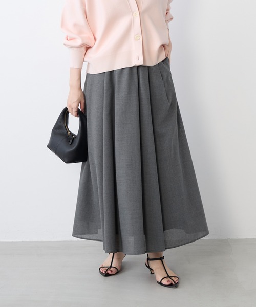 MICA&DEAL(マイカ&ディール)の「ボイルタックギャザーロングスカート(スカート・レディース・オフホワイト/ダークネイビー/グレー・FREE)」の20枚目の写真