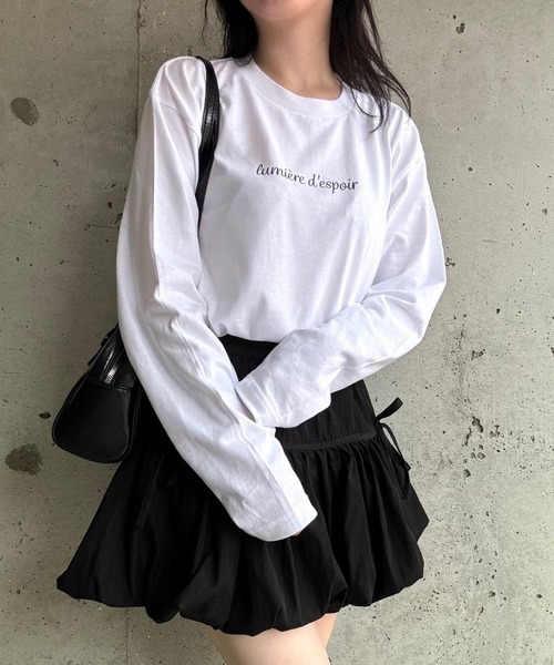 etta(エタ)の「プリントロゴロンT/長袖Tシャツ(Tシャツ/カットソー・レディース・ホワイト・MEDIUM/SMALL/LARGE)」の1枚目の写真