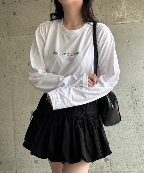 etta(エタ)の「プリントロゴロンT/長袖Tシャツ(Tシャツ/カットソー・レディース・ホワイト・MEDIUM/SMALL/LARGE)」の2枚目の写真