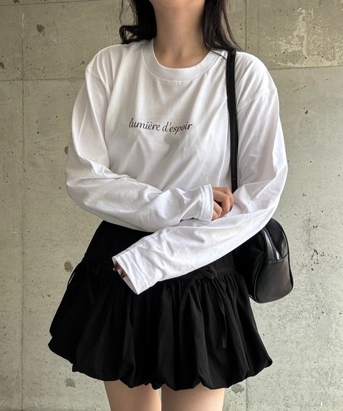 etta(エタ)の「プリントロゴロンT/長袖Tシャツ(Tシャツ/カットソー・レディース・ホワイト・MEDIUM/SMALL/LARGE)」の3枚目の写真