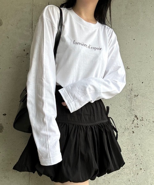 etta(エタ)の「プリントロゴロンT/長袖Tシャツ(Tシャツ/カットソー・レディース・ホワイト・MEDIUM/SMALL/LARGE)」の4枚目の写真