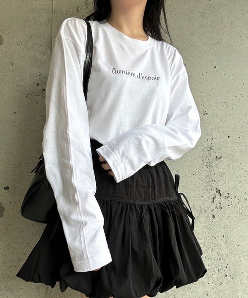 etta(エタ)の「プリントロゴロンT/長袖Tシャツ(Tシャツ/カットソー・レディース・ホワイト・MEDIUM/SMALL/LARGE)」の5枚目の写真
