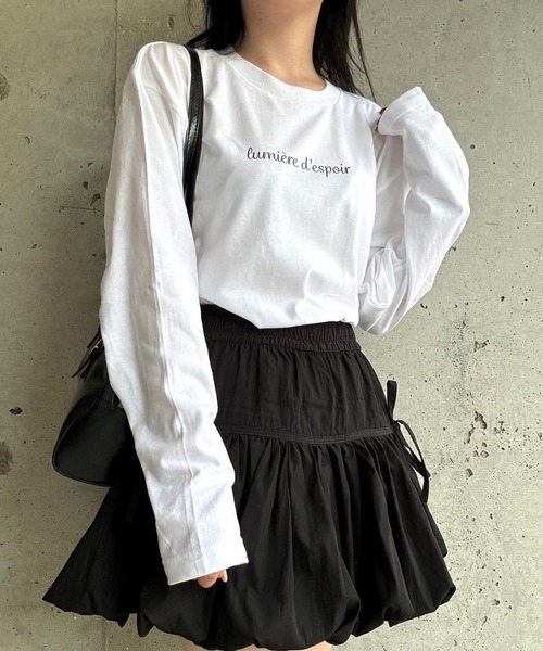 etta(エタ)の「プリントロゴロンT/長袖Tシャツ(Tシャツ/カットソー・レディース・ホワイト・MEDIUM/SMALL/LARGE)」の6枚目の写真