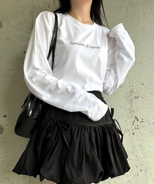 etta(エタ)の「プリントロゴロンT/長袖Tシャツ(Tシャツ/カットソー・レディース・ホワイト・MEDIUM/SMALL/LARGE)」の7枚目の写真