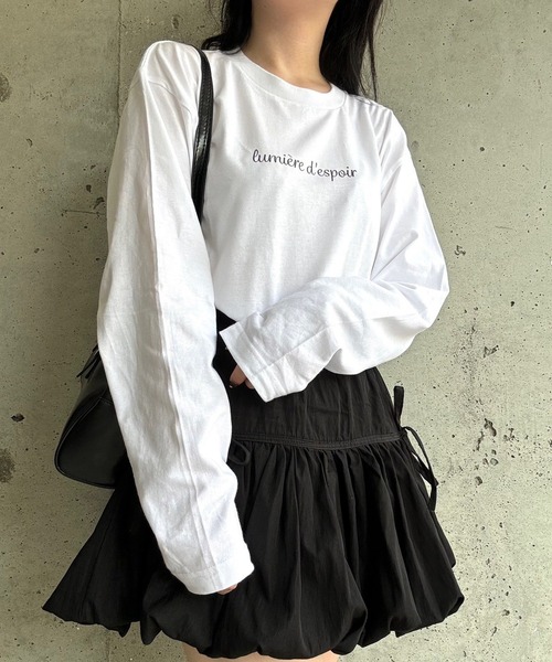 etta(エタ)の「プリントロゴロンT/長袖Tシャツ(Tシャツ/カットソー・レディース・ホワイト・MEDIUM/SMALL/LARGE)」の9枚目の写真