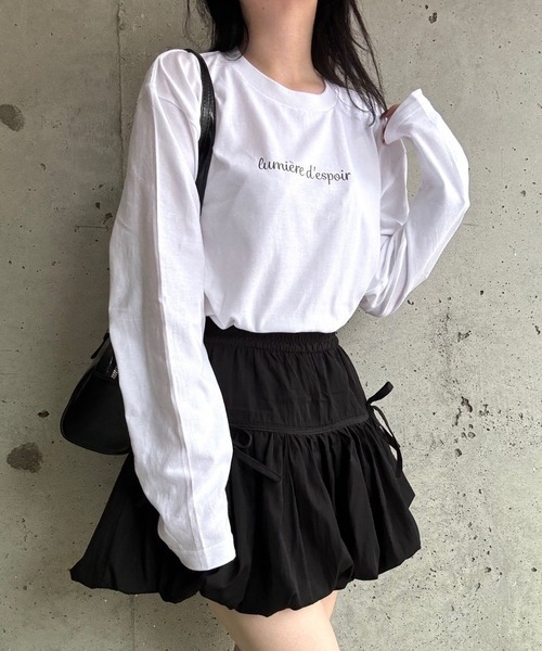 etta(エタ)の「プリントロゴロンT/長袖Tシャツ(Tシャツ/カットソー・レディース・ホワイト・MEDIUM/SMALL/LARGE)」の10枚目の写真
