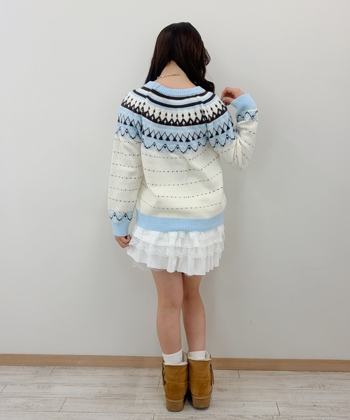 frunco(フランコ)の「【ZOZOTOWN限定】パステルカラーノルディックプルオーバー(ニット/セーター・レディース・ピンク/ブルー・FREE)」の8枚目の写真