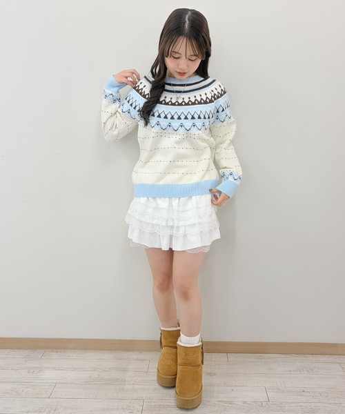 frunco(フランコ)の「【ZOZOTOWN限定】パステルカラーノルディックプルオーバー(ニット/セーター・レディース・ピンク/ブルー・FREE)」の6枚目の写真