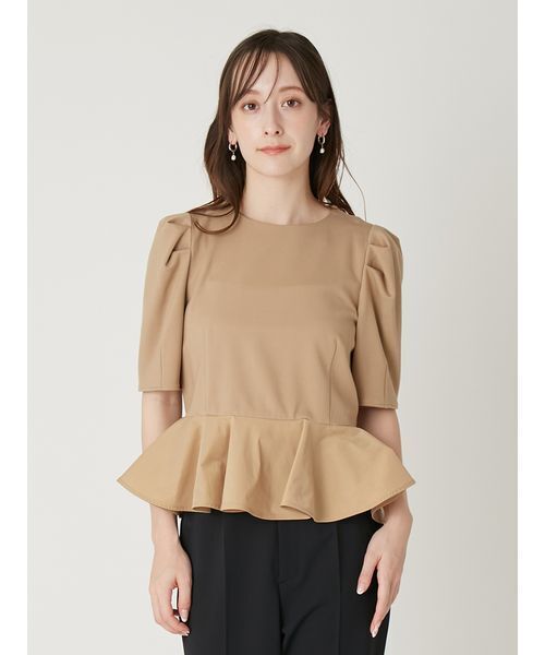 FRAY I.D（フレイアイディー）の「ドッキングペプラムカットソー（Tシャツ/カットソー・レディース・ブルー/ブラック/ベージュ/ホワイト・F）」の21枚目の写真