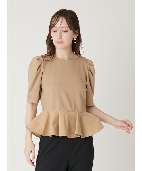 FRAY I.D（フレイアイディー）の「ドッキングペプラムカットソー（Tシャツ/カットソー・レディース・ブルー/ブラック/ベージュ/ホワイト・F）」の13枚目の写真
