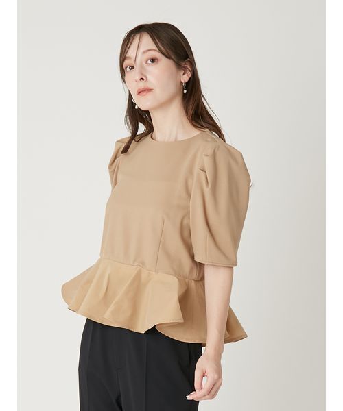 FRAY I.D（フレイアイディー）の「ドッキングペプラムカットソー（Tシャツ/カットソー・レディース・ブルー/ブラック/ベージュ/ホワイト・F）」の12枚目の写真