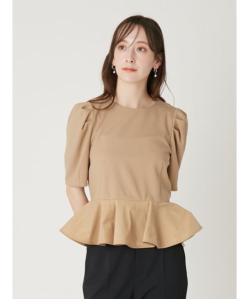 FRAY I.D（フレイアイディー）の「ドッキングペプラムカットソー（Tシャツ/カットソー・レディース・ブルー/ブラック/ベージュ/ホワイト・F）」の11枚目の写真