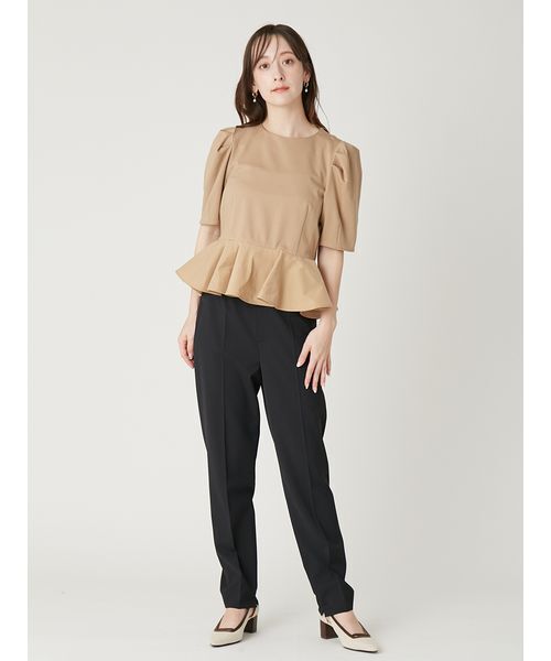 FRAY I.D（フレイアイディー）の「ドッキングペプラムカットソー（Tシャツ/カットソー・レディース・ブルー/ブラック/ベージュ/ホワイト・F）」の8枚目の写真