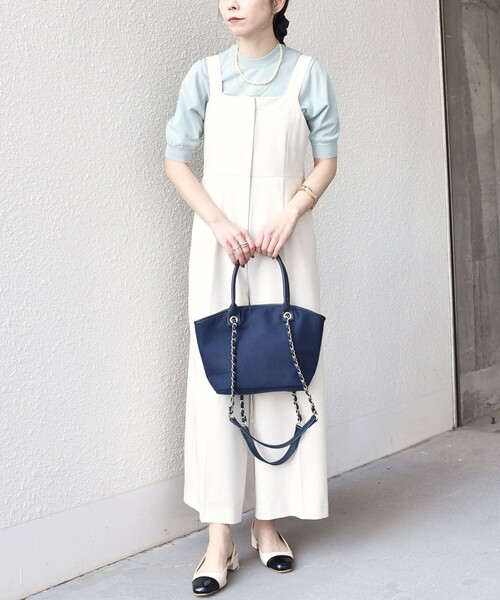 SHIPS Colors(シップス カラーズ)の「SHIPS Colors:〈接触冷感・手洗い可能〉14ゲージ 5分袖 ニット◇(ニット/セーター・レディース・ネイビー/ライトグレー/ピンク/ライトブルー・ONE SIZE)」の5枚目の写真