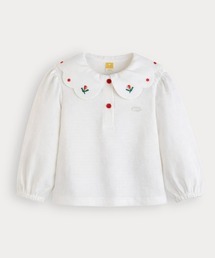 moimoln（モイモルン）の「チューリップ刺繍カラー長袖Tシャツ（Tシャツ/カットソー）」
