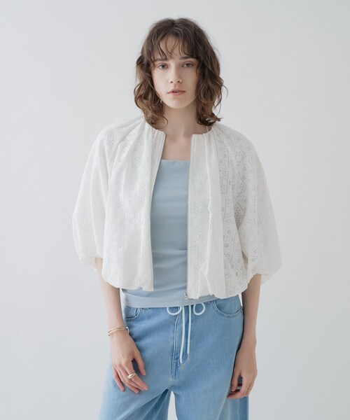 cloenc（クロエンス）の「レースシアーブルゾン（ブルゾン・レディース・ブラック系/ホワイト系1・03/02/01）」の5枚目の写真