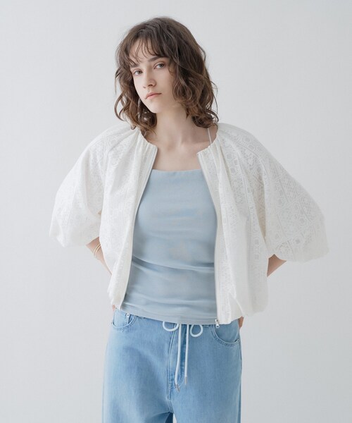 cloenc（クロエンス）の「レースシアーブルゾン（ブルゾン・レディース・ブラック系/ホワイト系1・03/02/01）」の6枚目の写真