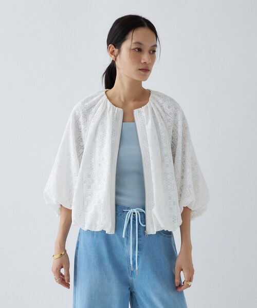 cloenc（クロエンス）の「レースシアーブルゾン（ブルゾン・レディース・ブラック系/ホワイト系1・03/02/01）」の15枚目の写真