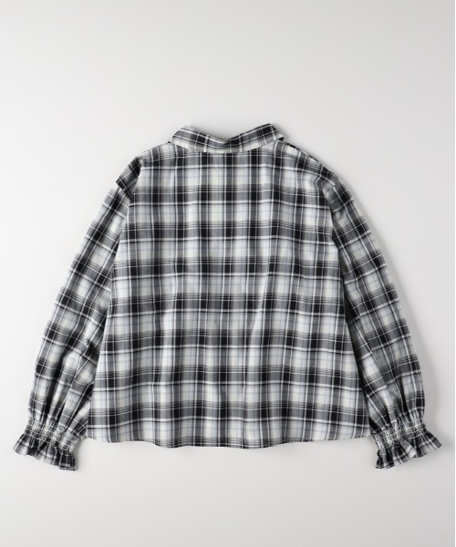 Right-on（ライトオン）の「【VIVIAN BLUE】ギャザー袖フリルティアードシャツ (キッズ / ガーリー / おでかけ)（シャツ/ブラウス・キッズ・ブラック/ブルー・110/120/130/140/150/160）」の5枚目の写真