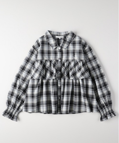 Right-on（ライトオン）の「【VIVIAN BLUE】ギャザー袖フリルティアードシャツ (キッズ / ガーリー / おでかけ)（シャツ/ブラウス・キッズ・ブラック/ブルー・110/120/130/140/150/160）」の18枚目の写真