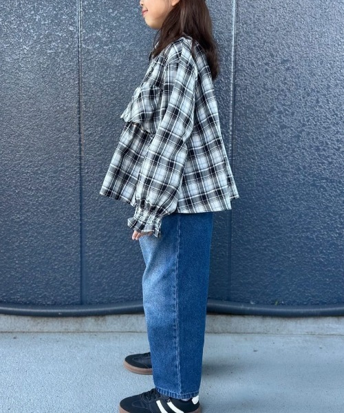 Right-on（ライトオン）の「【VIVIAN BLUE】ギャザー袖フリルティアードシャツ (キッズ / ガーリー / おでかけ)（シャツ/ブラウス・キッズ・ブラック/ブルー・110/120/130/140/150/160）」の16枚目の写真