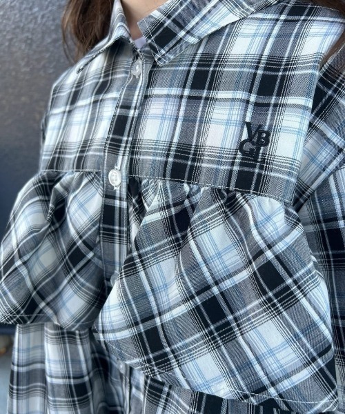 Right-on（ライトオン）の「【VIVIAN BLUE】ギャザー袖フリルティアードシャツ (キッズ / ガーリー / おでかけ)（シャツ/ブラウス・キッズ・ブラック/ブルー・110/120/130/140/150/160）」の14枚目の写真