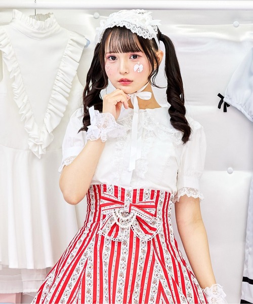 BODYLINE(ボディライン)の「うさみみドットレースのフリルブラウス(シャツ/ブラウス・レディース・オフホワイト・M/L/2L/4L)」の13枚目の写真