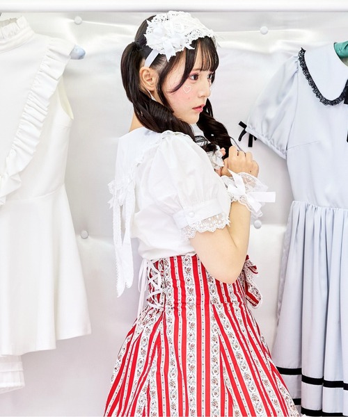 BODYLINE(ボディライン)の「うさみみドットレースのフリルブラウス(シャツ/ブラウス・レディース・オフホワイト・M/L/2L/4L)」の15枚目の写真