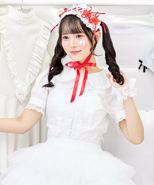 BODYLINE(ボディライン)の「うさみみドットレースのフリルブラウス(シャツ/ブラウス・レディース・オフホワイト・M/L/2L/4L)」の20枚目の写真