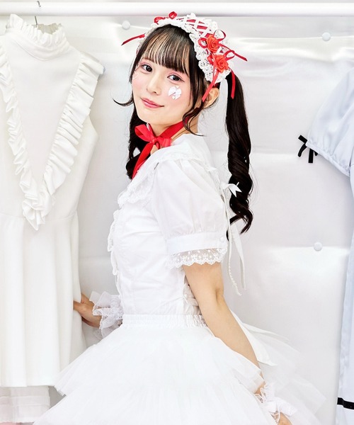 BODYLINE(ボディライン)の「うさみみドットレースのフリルブラウス(シャツ/ブラウス・レディース・オフホワイト・M/L/2L/4L)」の21枚目の写真