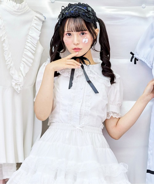 BODYLINE(ボディライン)の「うさみみドットレースのフリルブラウス(シャツ/ブラウス・レディース・オフホワイト・M/L/2L/4L)」の22枚目の写真