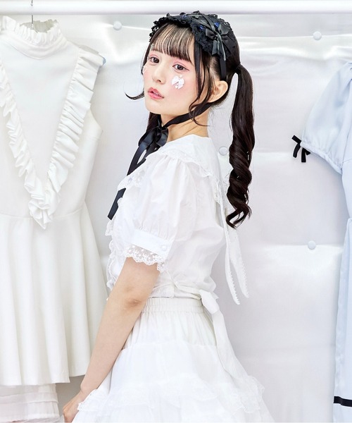 BODYLINE（ボディライン）の「うさみみドットレースのフリルブラウス（シャツ/ブラウス・レディース・オフホワイト・M/L/2L/4L）」の22枚目の写真