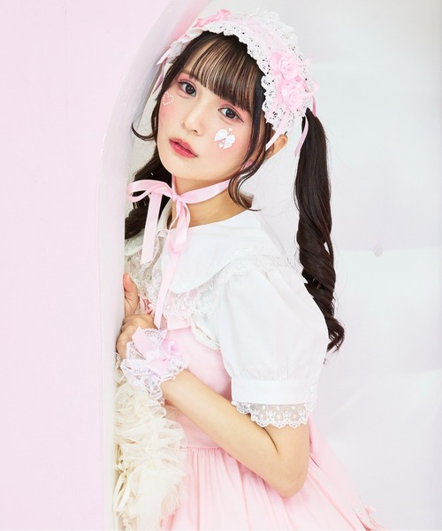 BODYLINE(ボディライン)の「うさみみドットレースのフリルブラウス(シャツ/ブラウス・レディース・オフホワイト・M/L/2L/4L)」の2枚目の写真