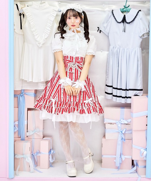 BODYLINE(ボディライン)の「うさみみドットレースのフリルブラウス(シャツ/ブラウス・レディース・オフホワイト・M/L/2L/4L)」の4枚目の写真