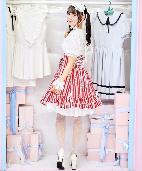 BODYLINE(ボディライン)の「うさみみドットレースのフリルブラウス(シャツ/ブラウス・レディース・オフホワイト・M/L/2L/4L)」の5枚目の写真