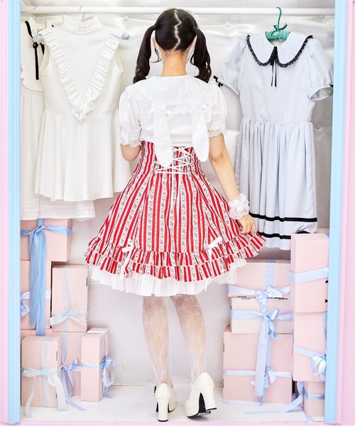 BODYLINE(ボディライン)の「うさみみドットレースのフリルブラウス(シャツ/ブラウス・レディース・オフホワイト・M/L/2L/4L)」の6枚目の写真