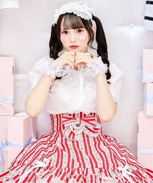 BODYLINE(ボディライン)の「うさみみドットレースのフリルブラウス(シャツ/ブラウス・レディース・オフホワイト・M/L/2L/4L)」の8枚目の写真