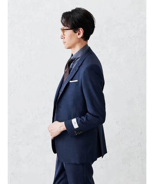 Perfect Suit FActory(パーフェクトスーツファクトリー)の「デニムライクウールジャケット【セットアップ対応】(スーツジャケット・メンズ・ブルー/カーキ/ベージュ・L/M)」の21枚目の写真